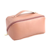 Maxbell Portable Travel Toiletry Bag PU Leather Handbag Waterproof Women Girls pink