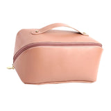 Maxbell Portable Travel Toiletry Bag PU Leather Handbag Waterproof Women Girls pink