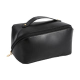 Maxbell Portable Travel Toiletry Bag PU Leather Handbag Waterproof Women Girls black