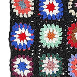 Maxbell Hand Crocheted Shoulder Bag Woven Tassel Bohemian for Beach Summer Black