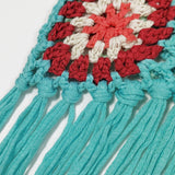 Maxbell Hand Crocheted Shoulder Bag Woven Tassel Bohemian for Beach Summer Blue