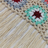 Maxbell Hand Crocheted Shoulder Bag Woven Tassel Bohemian for Beach Summer Beige