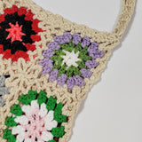 Maxbell Hand Crocheted Shoulder Bag Woven Tassel Bohemian for Beach Summer Beige