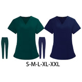 Maxbell Uniform Scrubs Set Machine Washable V Neckline for Women Small Blue