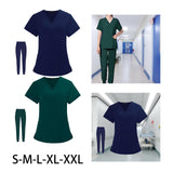 Maxbell Uniform Scrubs Set Machine Washable V Neckline for Women Small Blue