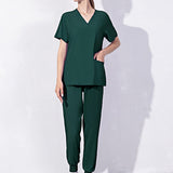 Maxbell Uniform Scrubs Set Machine Washable V Neckline for Women Small Green