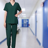 Maxbell Uniform Scrubs Set Machine Washable V Neckline for Women Small Green