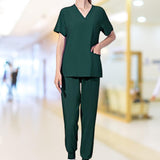 Maxbell Uniform Scrubs Set Machine Washable V Neckline for Women Medium Green
