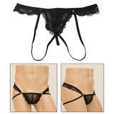 Maxbell Mens Lace thong G String Underpants Garter thong Low Rise Stretch