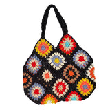 Maxbell Handwoven Women's Shoulder Bag Handbags Chic Summer Travel Beach for Purse Black