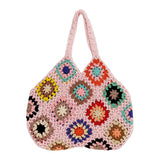 Maxbell Handwoven Women's Shoulder Bag Handbags Chic Summer Travel Beach for Purse Pink