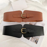 Maxbell Fashion Elastic Waist Belt for Dresses Waistband Decorative Pin Buckle Belt Black