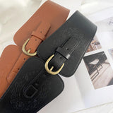 Maxbell Fashion Elastic Waist Belt for Dresses Waistband Decorative Pin Buckle Belt Black