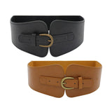 Maxbell Fashion Elastic Waist Belt for Dresses Waistband Decorative Pin Buckle Belt Black