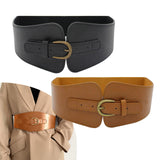 Maxbell Fashion Elastic Waist Belt for Dresses Waistband Decorative Pin Buckle Belt Black