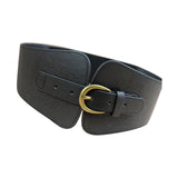 Maxbell Fashion Elastic Waist Belt for Dresses Waistband Decorative Pin Buckle Belt Black