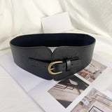 Maxbell Fashion Elastic Waist Belt for Dresses Waistband Decorative Pin Buckle Belt Black