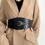 Maxbell Fashion Elastic Waist Belt for Dresses Waistband Decorative Pin Buckle Belt Black