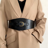 Maxbell Fashion Elastic Waist Belt for Dresses Waistband Decorative Pin Buckle Belt Black