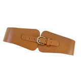 Maxbell Fashion Elastic Waist Belt for Dresses Waistband Decorative Pin Buckle Belt Brown