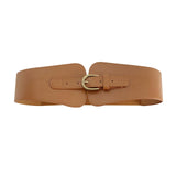 Maxbell Fashion Elastic Waist Belt for Dresses Waistband Decorative Pin Buckle Belt Brown