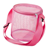 Maxbell Mesh Beach Bucket Lightweight Pouch Bucket for Picking up Shells Red