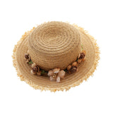 Maxbell Women Summer Straw Caps Foldable Party hat Protection for Beach Outdoor Light Coffee