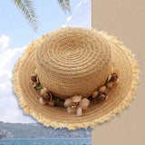 Maxbell Women Summer Straw Caps Foldable Party hat Protection for Beach Outdoor Light Coffee