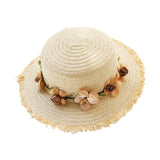 Maxbell Women Summer Straw Caps Foldable Party hat Protection for Beach Outdoor Beige