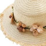 Maxbell Women Summer Straw Caps Foldable Party hat Protection for Beach Outdoor Beige