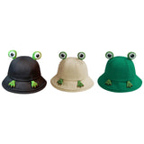 Maxbell Frog Bucket Hat Cute Party Hat Adjustable Wide Brim for Dress up girls Black