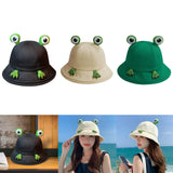 Maxbell Frog Bucket Hat Cute Party Hat Adjustable Wide Brim for Dress up girls Black