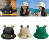 Maxbell Frog Bucket Hat Cute Party Hat Adjustable Wide Brim for Dress up girls Black