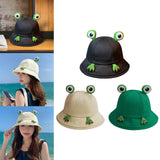 Maxbell Frog Bucket Hat Cute Party Hat Adjustable Wide Brim for Dress up girls Black