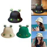 Maxbell Frog Bucket Hat Cute Party Hat Adjustable Wide Brim for Dress up girls Black