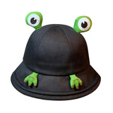 Maxbell Frog Bucket Hat Cute Party Hat Adjustable Wide Brim for Dress up girls Black