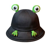 Maxbell Frog Bucket Hat Cute Party Hat Adjustable Wide Brim for Dress up girls Black