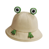 Maxbell Frog Bucket Hat Cute Party Hat Adjustable Wide Brim for Dress up girls Khaki