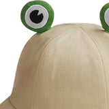 Maxbell Frog Bucket Hat Cute Party Hat Adjustable Wide Brim for Dress up girls Khaki