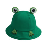 Maxbell Frog Bucket Hat Cute Party Hat Adjustable Wide Brim for Dress up girls Green