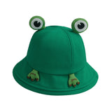 Maxbell Frog Bucket Hat Cute Party Hat Adjustable Wide Brim for Dress up girls Green