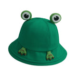 Maxbell Frog Bucket Hat Cute Party Hat Adjustable Wide Brim for Dress up girls Green