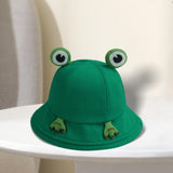 Maxbell Frog Bucket Hat Cute Party Hat Adjustable Wide Brim for Dress up girls Green