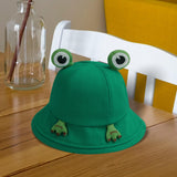 Maxbell Frog Bucket Hat Cute Party Hat Adjustable Wide Brim for Dress up girls Green