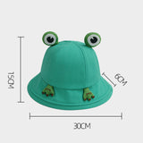 Maxbell Frog Bucket Hat Cute Party Hat Adjustable Wide Brim for Dress up girls Green