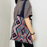 Maxbell Knitted Shoulder Bag Sling Wallet Travel Bag Tote Money Hobo Bags Blue