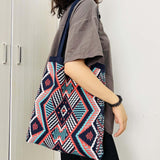 Maxbell Knitted Shoulder Bag Sling Wallet Travel Bag Tote Money Hobo Bags Blue
