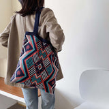 Maxbell Knitted Shoulder Bag Sling Wallet Travel Bag Tote Money Hobo Bags Blue