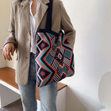 Maxbell Knitted Shoulder Bag Sling Wallet Travel Bag Tote Money Hobo Bags Blue