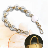 Maxbell Fashion Replacement Chain Strap for Shoulder Bag Making Accessories with Bead 33cm